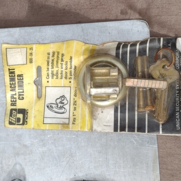 Vintage Lock Set with Replacement Cylinder - Picture 2 of 5
